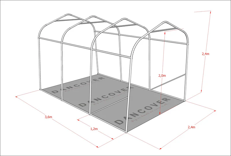 Förrådstält PRO 2,4x3,6x2,34m PE, Grå - Image 22