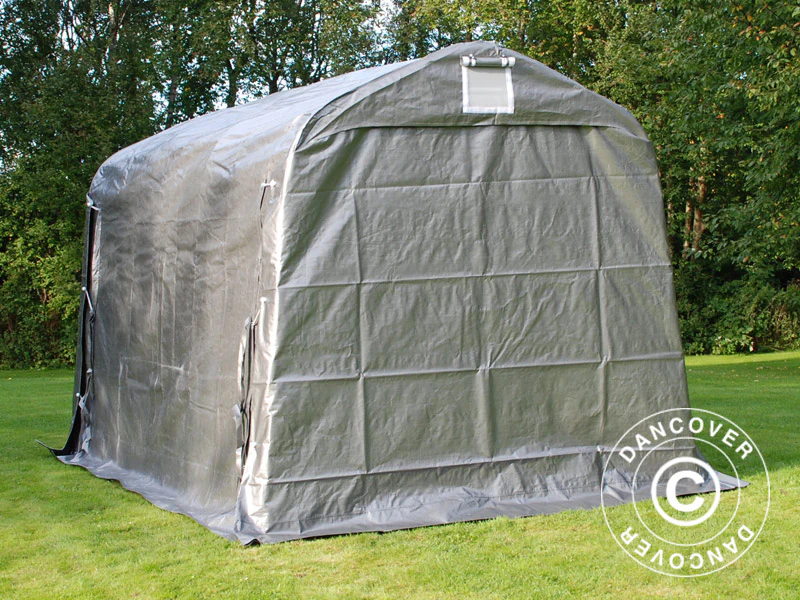 Förrådstält PRO 2,4x3,6x2,34m PE, Grå - Image 4