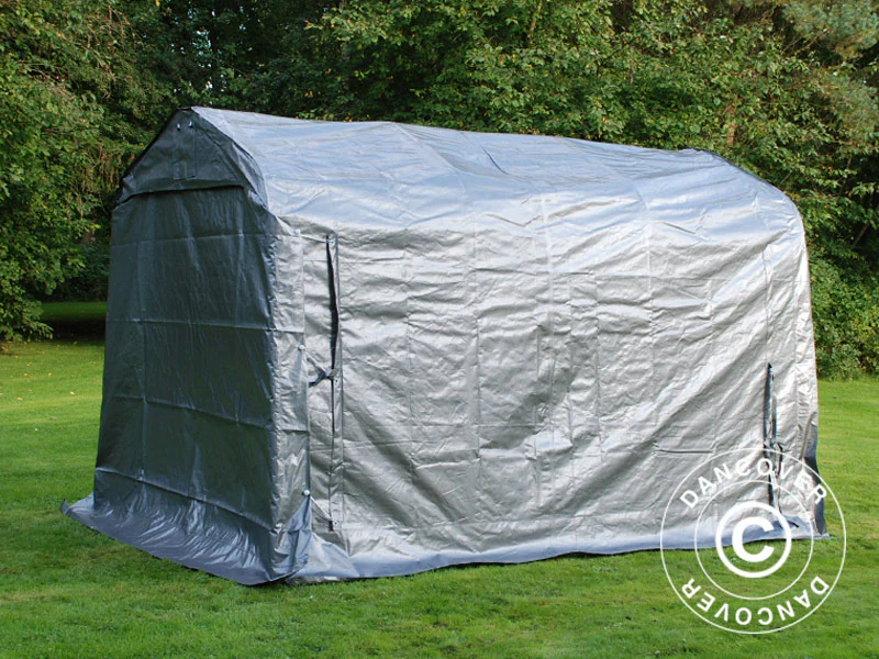 Förrådstält PRO 2,4x3,6x2,34m PE, Grå - Image 8