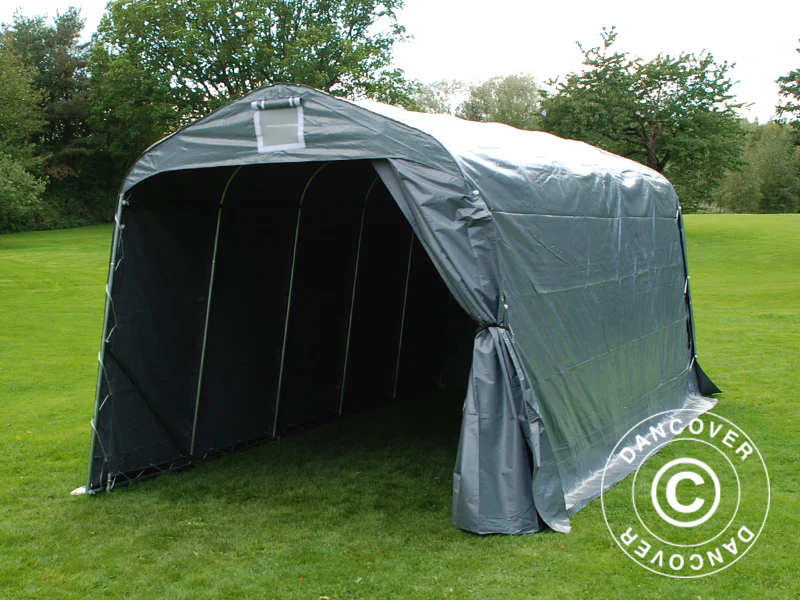 Förrådstält PRO 2,4x6x2,34m PVC, Grå - Image 3