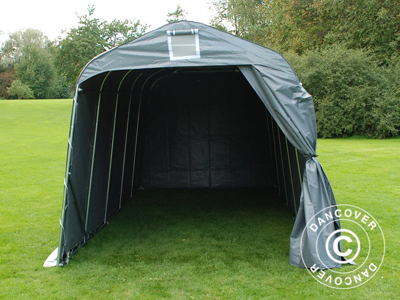 Förrådstält PRO 2,4x6x2,34m PVC, Grå - Image 4