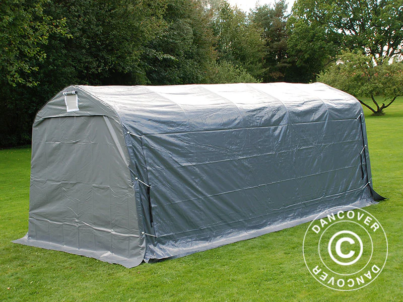 Förrådstält PRO 2,4x6x2,34m PVC, Grå - Image 5