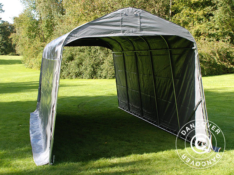 Förrådstält PRO 2,4x6x2,34m PVC, Grå - Image 8