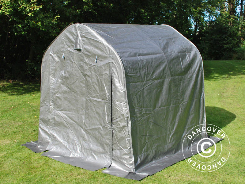 Förrådstält PRO 2x2x2m PE, med golvtäck, Grå - Image 3