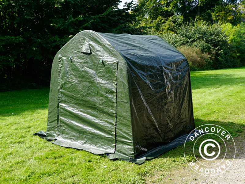 Förrådstält PRO 2x2x2m PE, med golvtäck, Grön/grå - Image 10