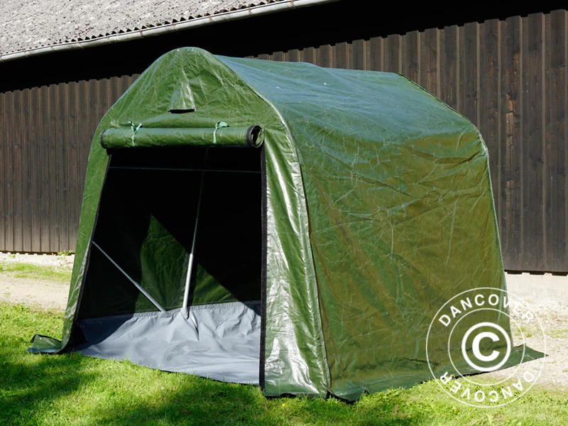 Förrådstält PRO 2x2x2m PE, med golvtäck, Grön/grå - Image 15