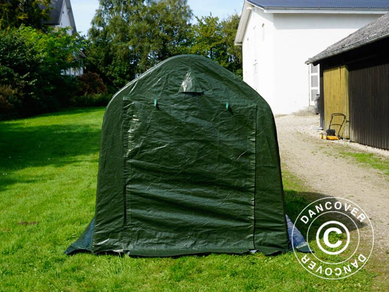 Förrådstält PRO 2x2x2m PE, med golvtäck, Grön/grå - Image 2
