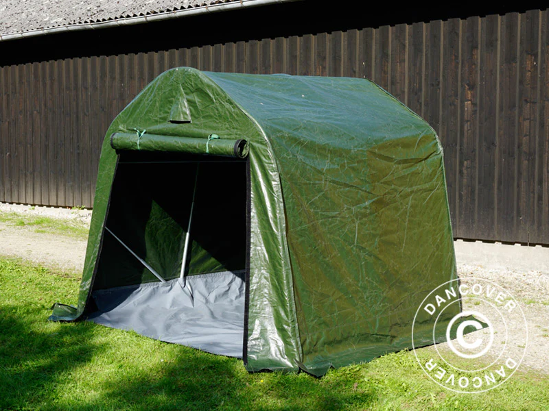 Förrådstält PRO 2x2x2m PE, med golvtäck, Grön/grå - Image 3