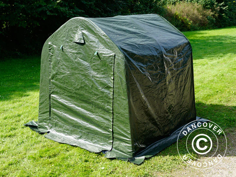 Förrådstält PRO 2x2x2m PE, med golvtäck, Grön/grå - Image 4