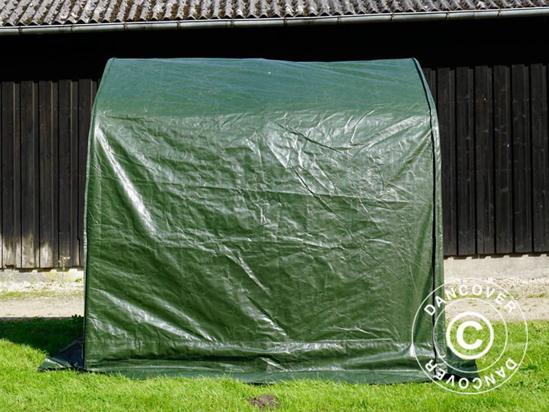 Förrådstält PRO 2x2x2m PE, med golvtäck, Grön/grå - Image 6