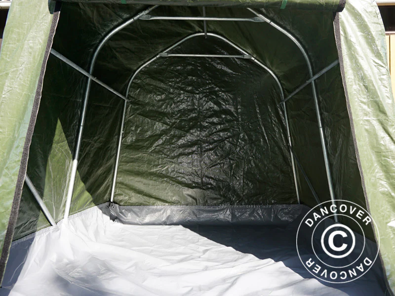 Förrådstält PRO 2x2x2m PE, med golvtäck, Grön/grå - Image 7