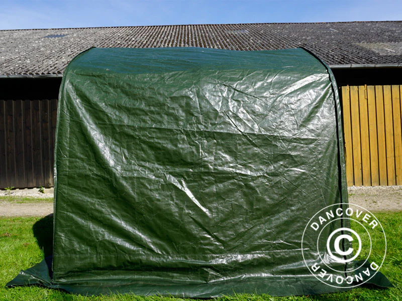 Förrådstält PRO 2x2x2m PE, med golvtäck, Grön/grå - Image 9