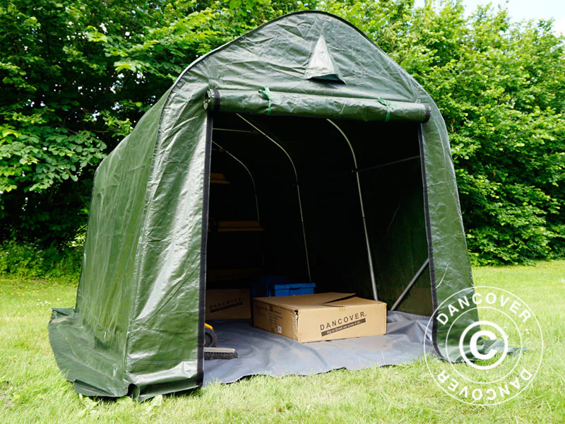 Förrådstält PRO 2x3x2m PE, med golvtäck, Grön/Grå - Image 10