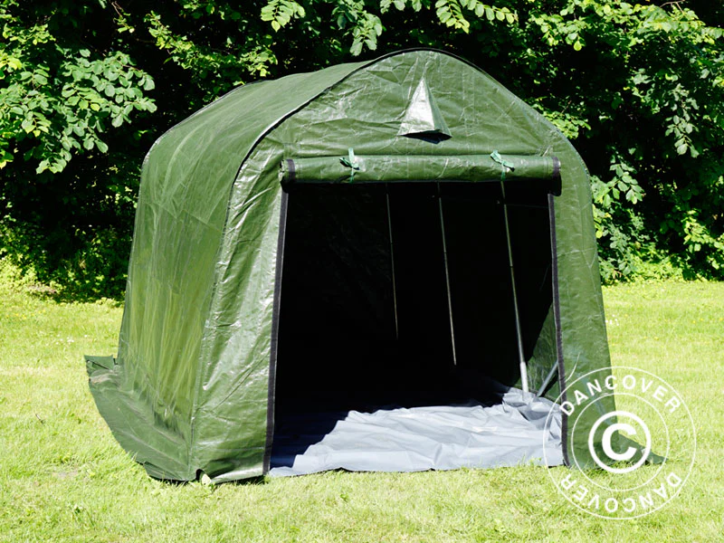 Förrådstält PRO 2x3x2m PE, med golvtäck, Grön/Grå - Image 11