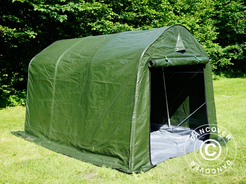 Förrådstält PRO 2x3x2m PE, med golvtäck, Grön/Grå - Image 12