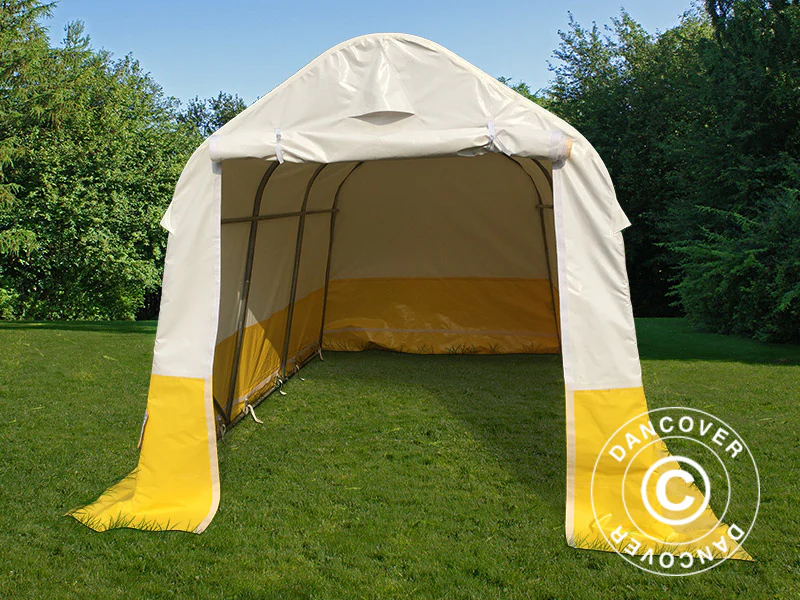 Förvaringsarbetstält PRO 2x3x2m, PVC, Vit/Gul, Flamsäker - Image 2