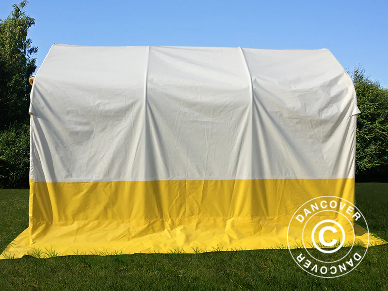 Förvaringsarbetstält PRO 2x3x2m, PVC, Vit/Gul, Flamsäker - Image 3