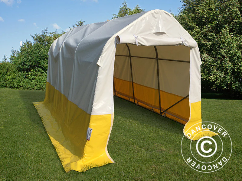 Förvaringsarbetstält PRO 2x3x2m, PVC, Vit/Gul, Flamsäker - Image 4