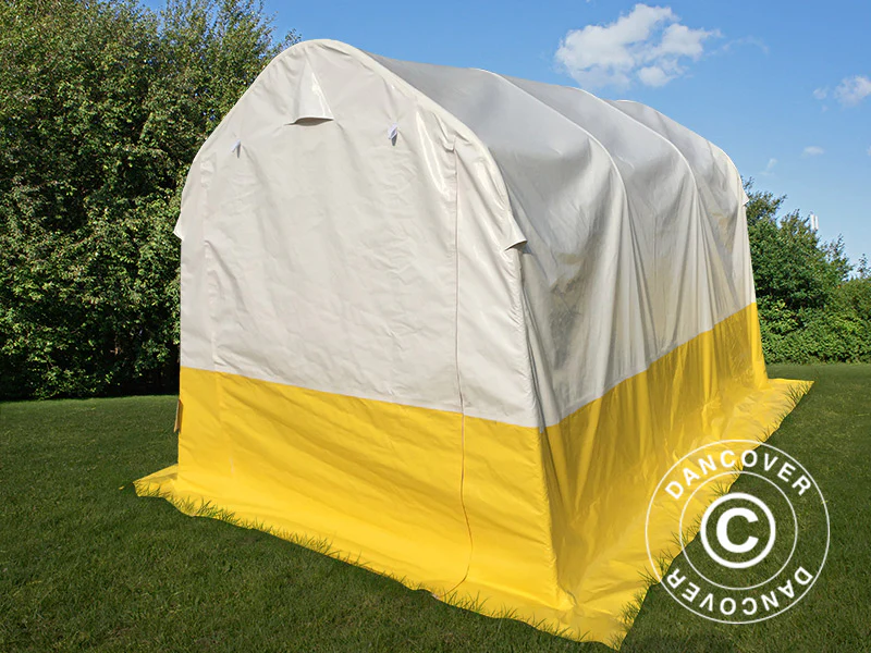 Förvaringsarbetstält PRO 2x3x2m, PVC, Vit/Gul, Flamsäker - Image 5