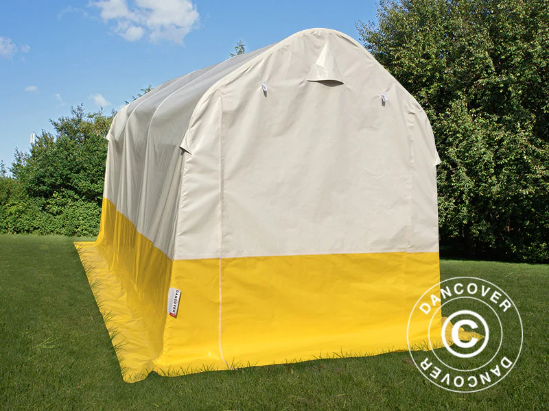 Förvaringsarbetstält PRO 2x3x2m, PVC, Vit/Gul, Flamsäker - Image 6