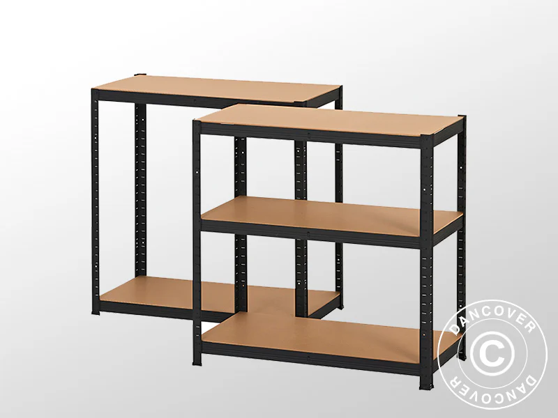 Förvaringsställ med 5 hyllplan, 0,9x0,45x1,8m, Svart - Image 4