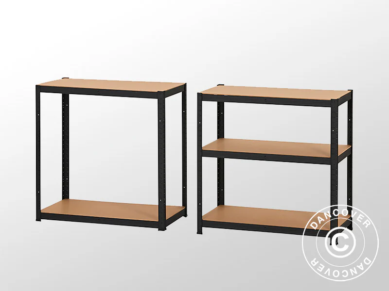 Förvaringsställ med 5 hyllplan, 0,9x0,45x1,8m, Svart - Image 5