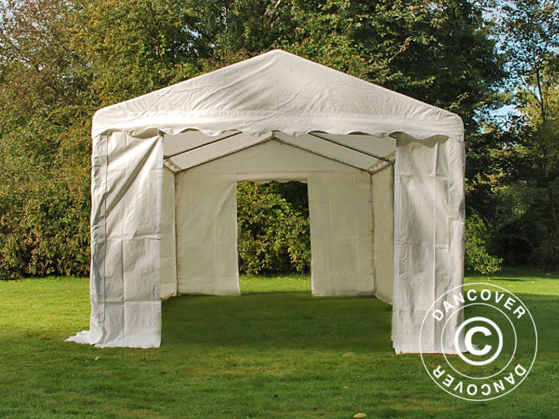Förvaringstält Basic 2-i-1, 4x6m PE 700, Vit - Image 4