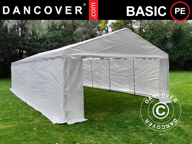 Förvaringstält Basic 2-i-1, 6x12m PE 700, Vit