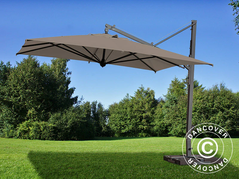 Frihängande parasoll Galileo Maxi, 4x4m, Grå taupe - Image 2