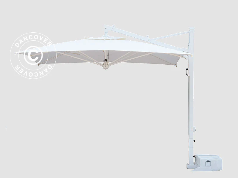 Frihängande parasoll Galileo White, 3x3m, Naturfärgat - Image 5