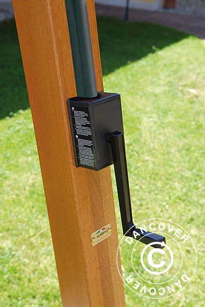 Frihängande parasoll Palladio Braccio med kant, 3,5x3,5m, Naturfärgat - Image 6