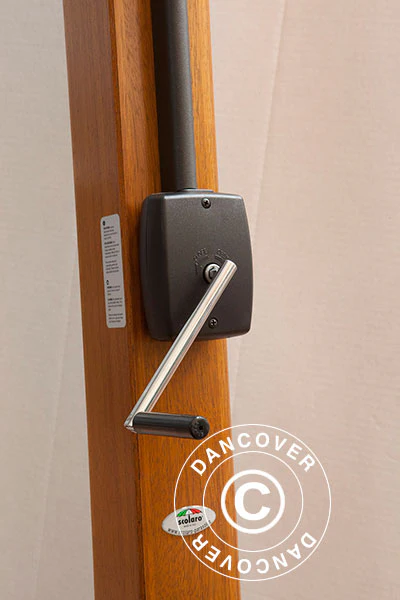 Frihängande parasoll Palladio Braccio med kant, 3,5x3,5m, Naturfärgat - Image 7