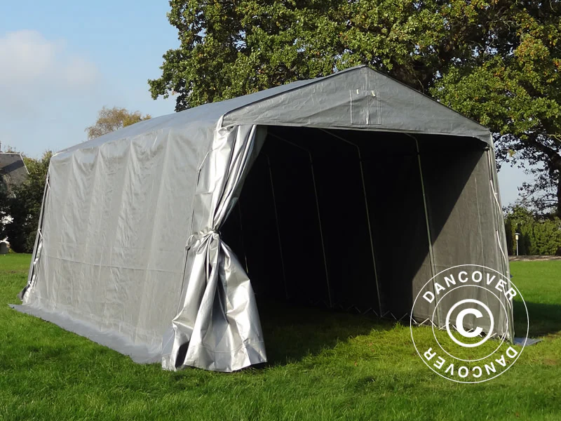 Garagetält PRO 3,3x6x2,4m PE, Grå - Image 9