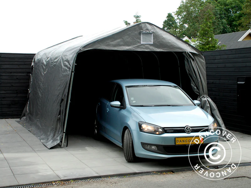 Garagetält PRO 3,6x4,8x2,68m, PE, Grå - Image 3