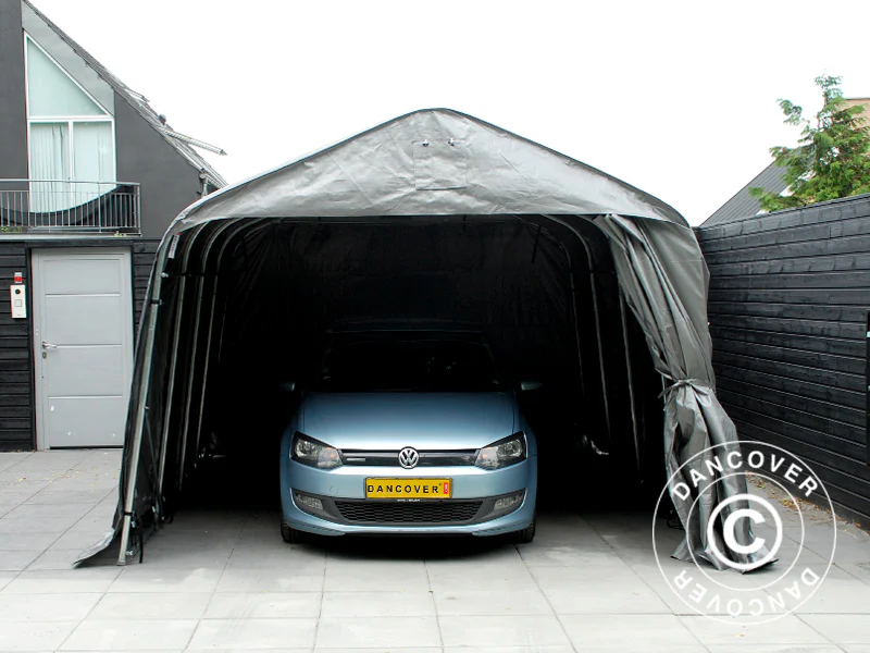 Garagetält PRO 3,6x4,8x2,68m, PE, Grå - Image 5