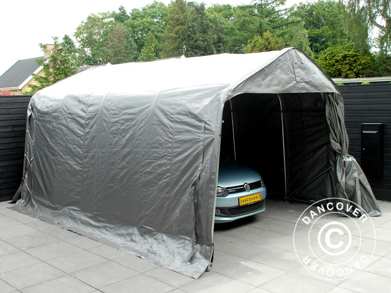 Garagetält PRO 3,6x4,8x2,68m, PE, Grå - Image 7