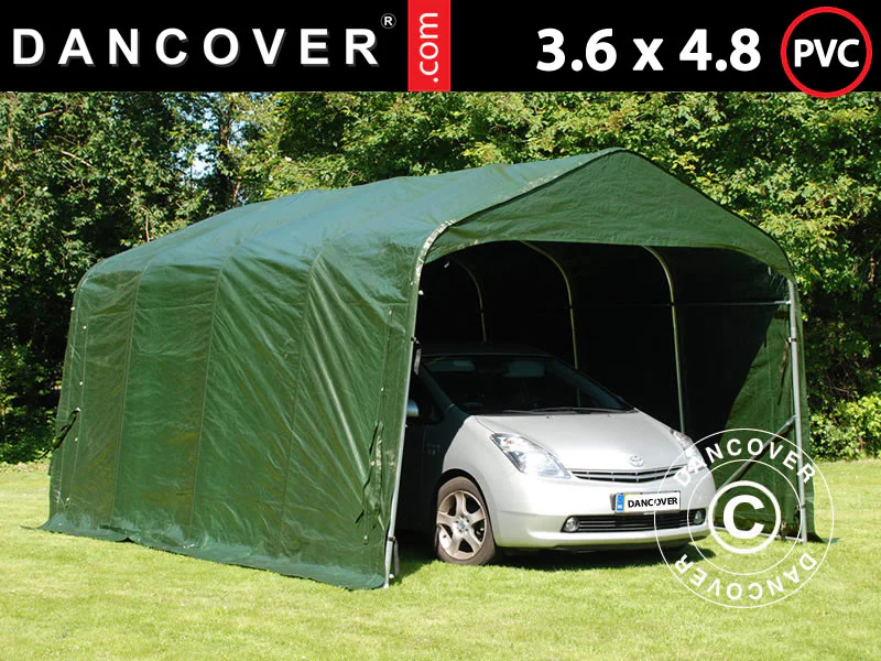 Garagetält PRO 3,6x4,8x2,68m, PVC, Grön