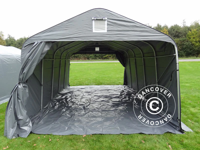 Garagetält PRO 3,6x6x2,7m PVC med golvtäck, Grå - Image 10