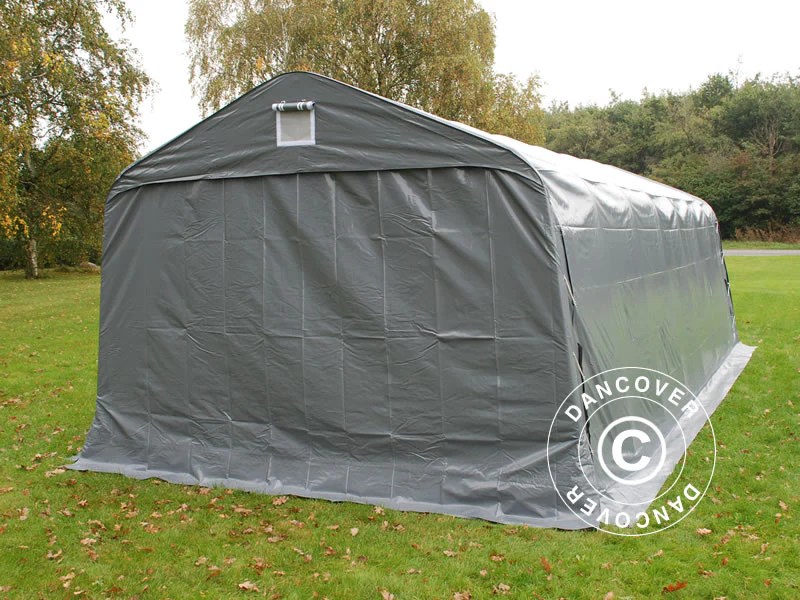 Garagetält PRO 3,6x7,2x2,68m PVC, Grå - Image 2