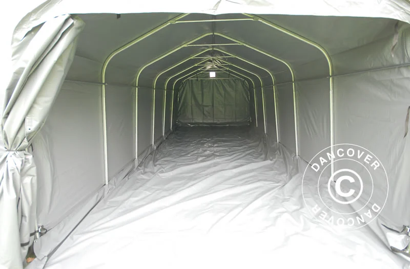 Garagetält PRO 3,6x7,2x2,68m PVC med golvtäck, Grå - Image 10