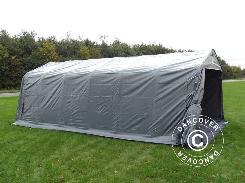 Garagetält PRO 3,6x7,2x2,68m PVC med golvtäck, Grå - Image 3