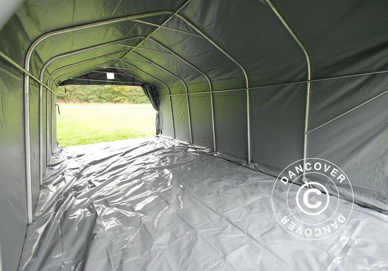 Garagetält PRO 3,6x7,2x2,68m PVC med golvtäck, Grå - Image 9
