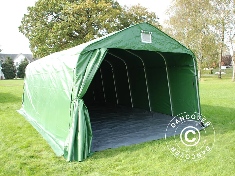 Garagetält PRO 3,6x7,2x2,68m PVC med golvtäck, Grön - Image 3