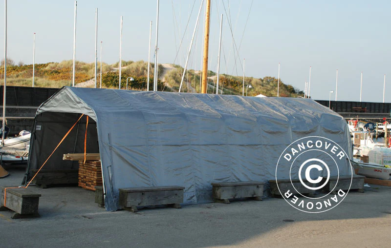 Garagetält PRO 3,6x8,4x2,68m PE, Grå - Image 12
