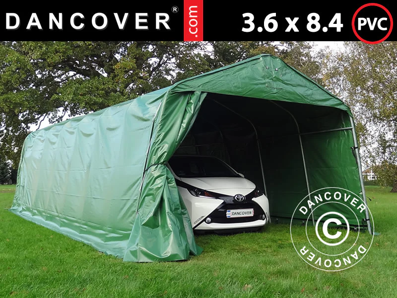 Garagetält PRO 3,6x8,4x2,68m PVC, Grön