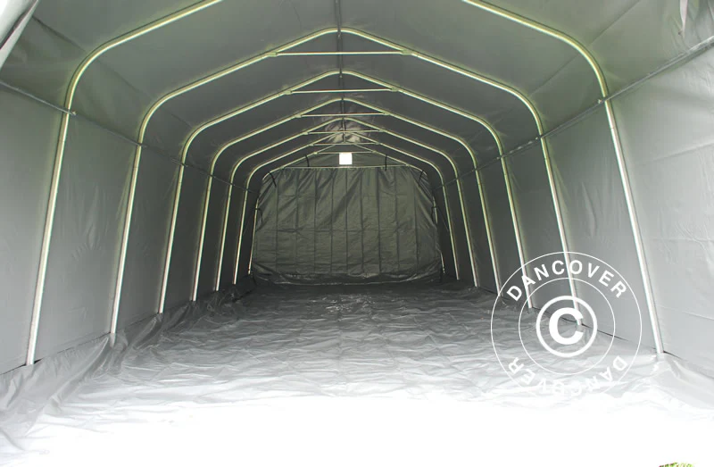 Garagetält PRO 3,6x8,4x2,7m PVC med golvtäck, Grå - Image 11