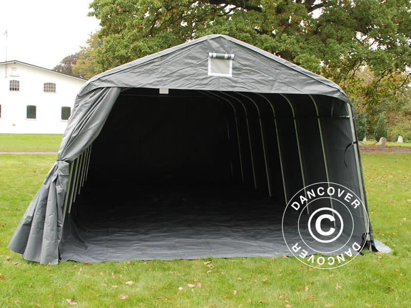 Garagetält PRO 3,6x8,4x2,7m PVC med golvtäck, Grå - Image 12