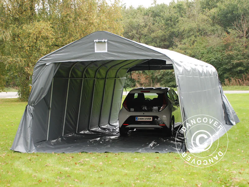 Garagetält PRO 3,6x8,4x2,7m PVC med golvtäck, Grå - Image 13