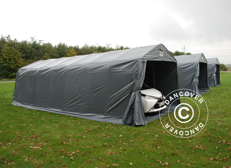 Garagetält PRO 3,6x8,4x2,7m PVC med golvtäck, Grå - Image 14