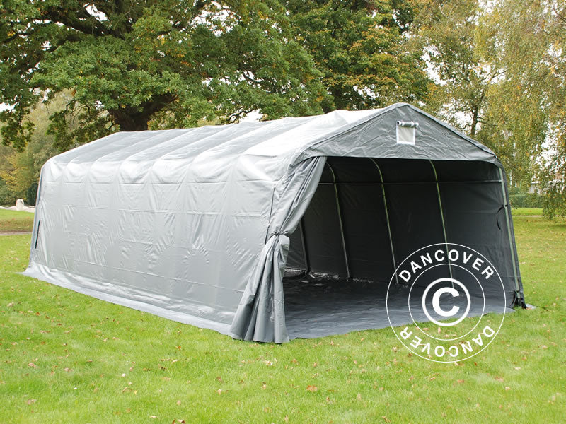 Garagetält PRO 3,6x8,4x2,7m PVC med golvtäck, Grå - Image 6